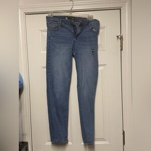 Kut from the Kloth Distressed Blue Skinny Jeans